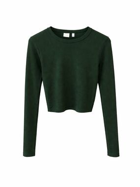 Aritzia dark green long sleeve fitted top – size M